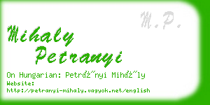 mihaly petranyi business card